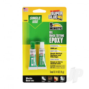 Super Glue 5 Minute Quick Setting Single Use Epoxy Gel Adhesive (0.14oz, 4g)