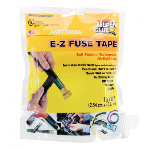 Super Glue E-Z Fuse Silicone Insulation Electrical Tape Black (1in x 36ft)