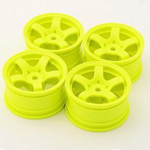 Sweep Mini 5-Spoke Wheel Type A Yellow (4) for RC Cars