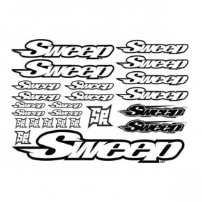 Sweep SR Logo RC Car Decal Sheet (Black/White)