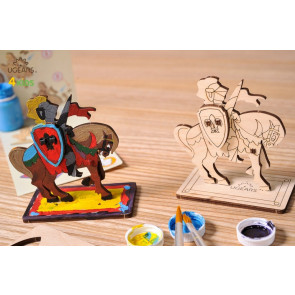 UGears Medieval Knight 3D Wooden Colouring Puzzle Kit for Kids
