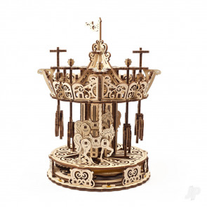 UGears Carousel Merry Go Round Roundabout Mechanical Wood Construction Kit