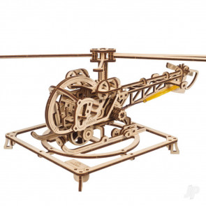 UGears Mini Helicopter Mechanical Wood Construction Kit