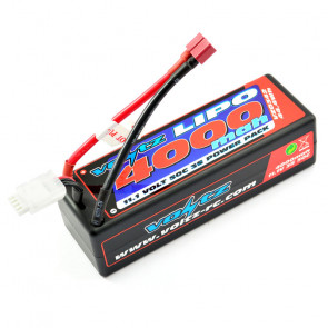 Voltz 4000mAh 3S 11.1V 50C Hard Case LiPo RC Car Battery w/Deans Connector Plug
