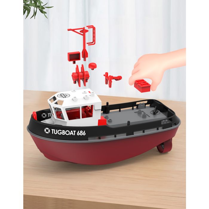 Heng Long 1/72 RTR RC Detailed Scale Tug Boat (280mm) w/ Lights - Green