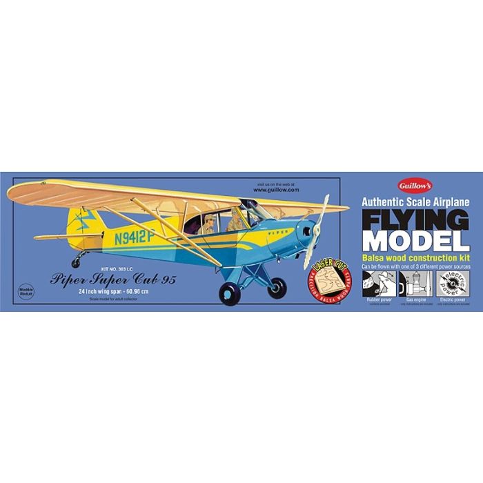Piper Super Cub 95 Flying Model Balsa Aircraft Kit 610mm Wingspan from Guillow's
