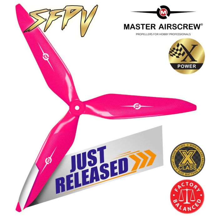 Master Airscrew 13x12 3X Power X-Class Giant Racing Drone Propeller (CCW) Colby Pink 