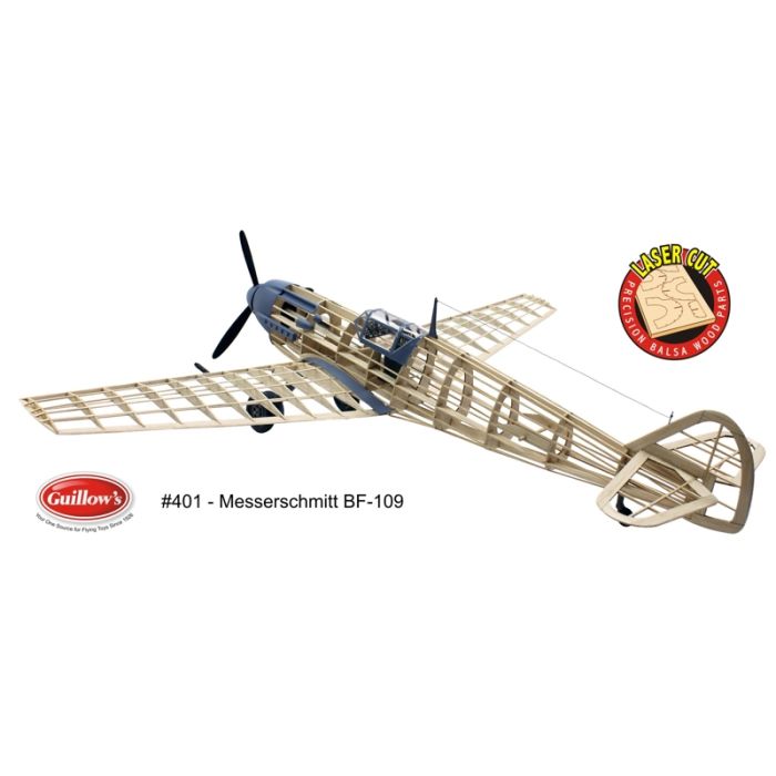 Messerschmitt BF-109 Flying Model Balsa Aircraft Kit 619mm Wingspan from Guillow's
