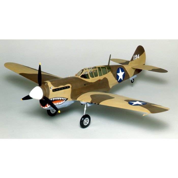 P-40 Warhawk Flying Model Balsa Aircraft Kit 711mm Wingspan from Guillow's