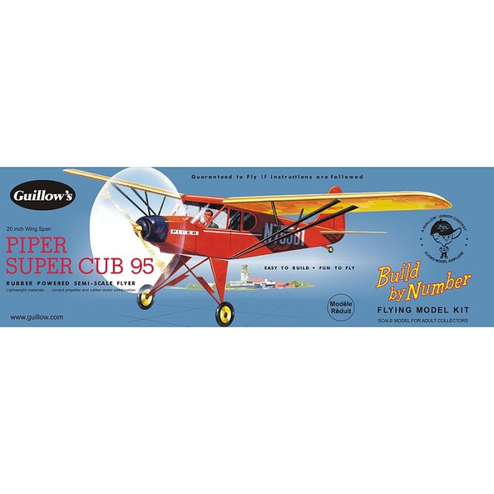 Piper Super Cub 508mm Wingspan Flying Model Balsa Aircraft Kit from Guillow's