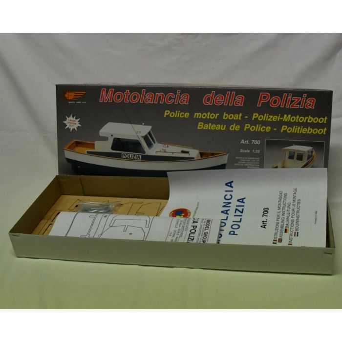 Mantua Police Boat Motor Launch 1:35 Scale Wood Ship Kit 