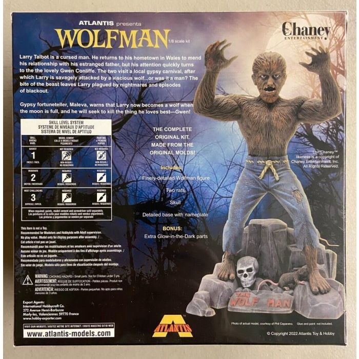 Atlantis Models Lon Chaney Jr. The Wolfman Glow Limited Edition Plastic Kit