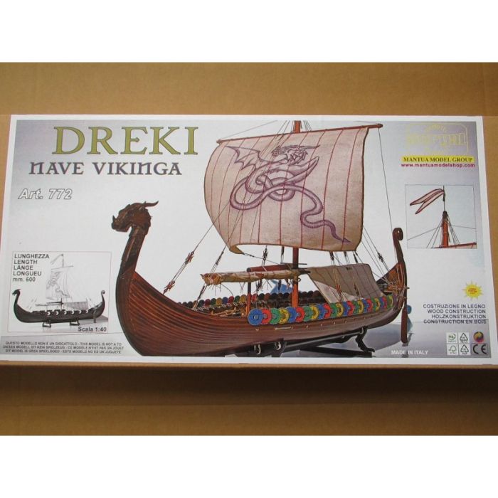 Mantua Dreki Viking Dragon Longship - Large 1:40 Scale Wood Model Ship Kit 