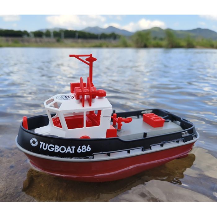 Heng Long 1/72 RTR RC Detailed Scale Tug Boat (280mm) w/ Lights - Black