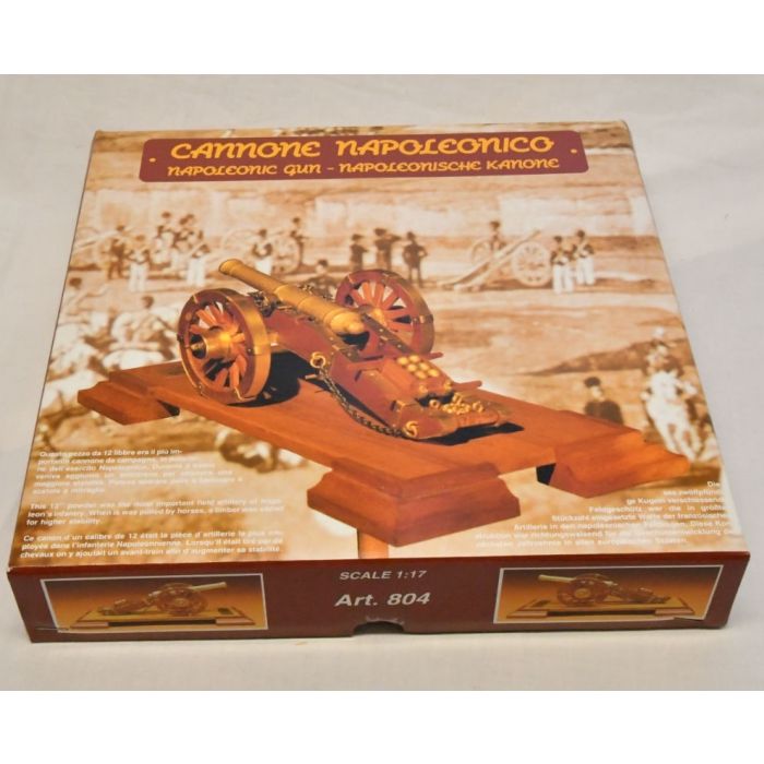 Napoleonic 12 Pounder 18th Century Cannon Mantua Wood Construction Kit 1:17 Scale 110x210mm