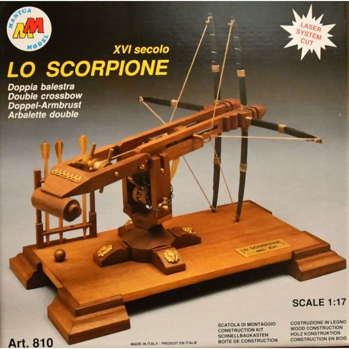 Scorpion Double Crossbow 16th Century Mantua Wood Kit 1:17 Scale 110x210mm