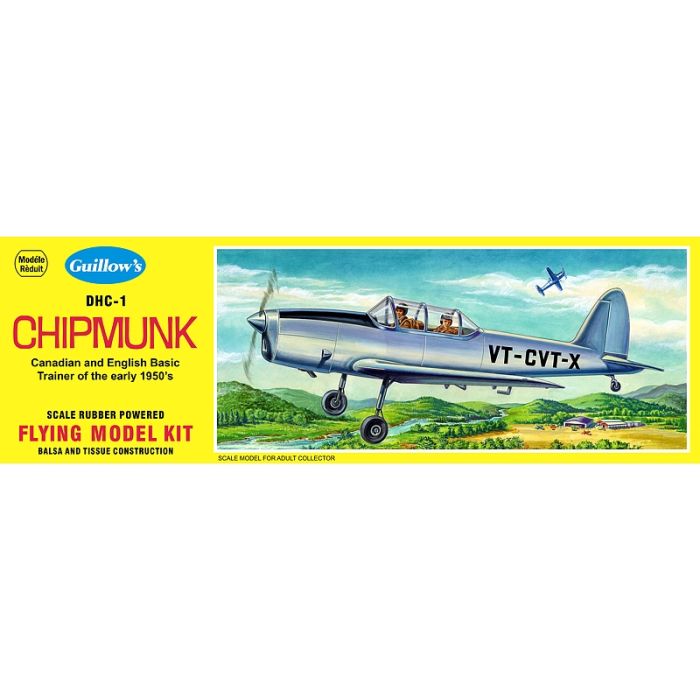 De Haviland Chipmunk 431mm Wingspan Flying Model Balsa Aircraft Kit from Guillow's