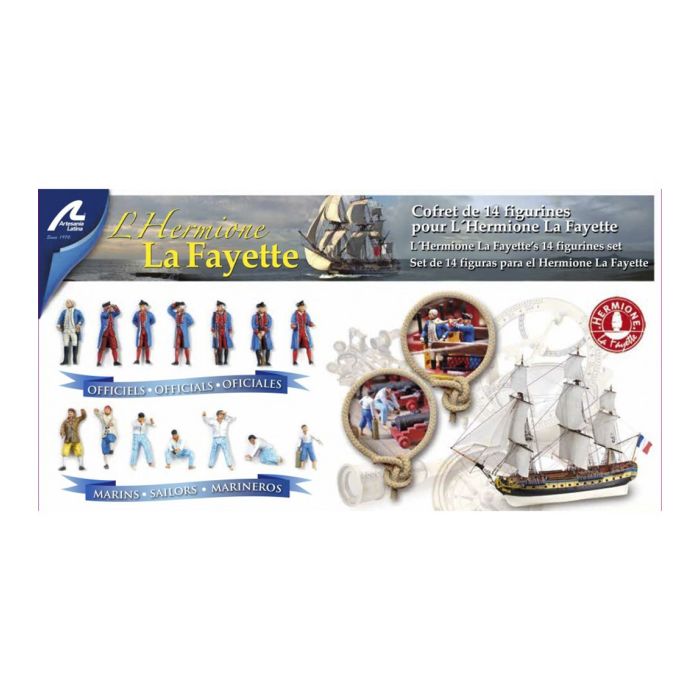 Artesania Set Of 14 Diecast Figurines for Hermione La Fayette Wood Ship Model Boat Kit