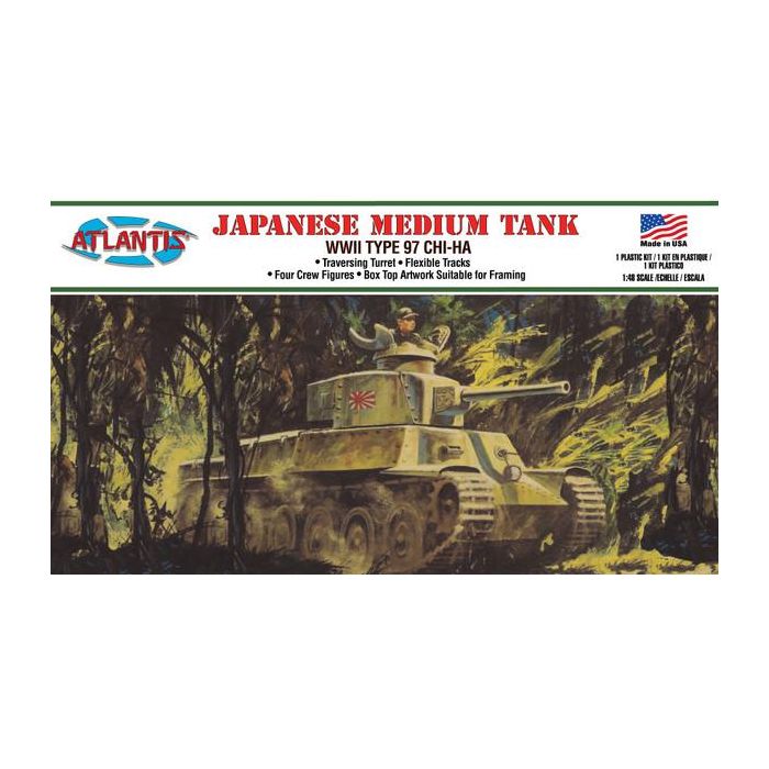 Atlantis Models 1:48 Japanese Chi-Ha Type 97 Medium Tank Plastic Kit