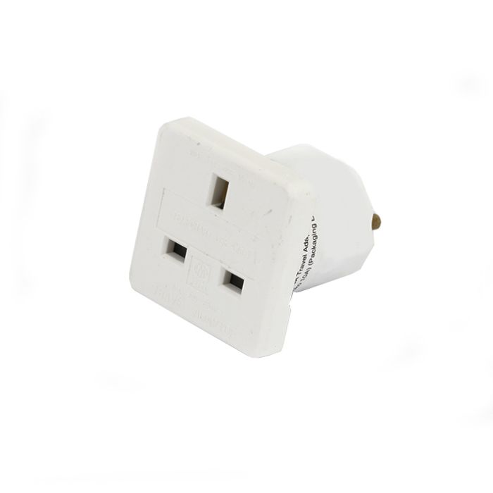 UK 3 Pin to EU 2 Pin 10 Amp European Travel Adaptor Plug CE Approved