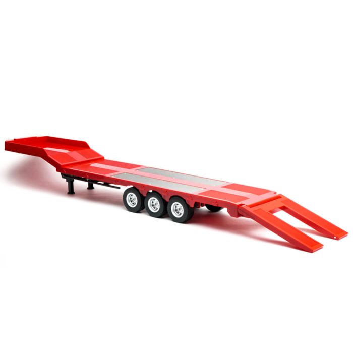 Huina RC 1:18 Electric Flatbed Low Loader Trailer For CY1501 Scania 770S Truck - Red