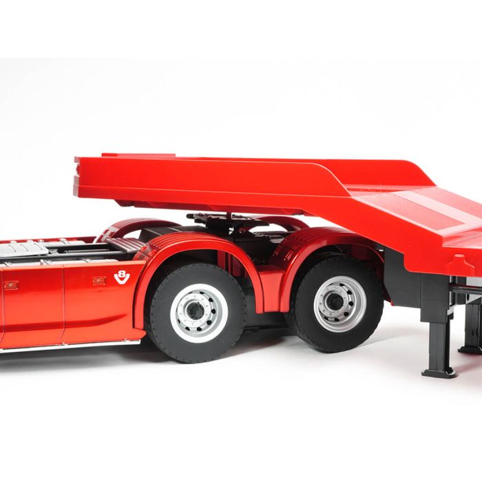 Huina RC 1:18 Electric Flatbed Low Loader Trailer For CY1501 Scania 770S Truck - Red