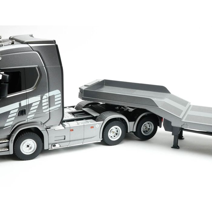 Huina RC 1:18 Electric Flatbed Low Loader Trailer For CY1501 Scania 770S Truck - Silver