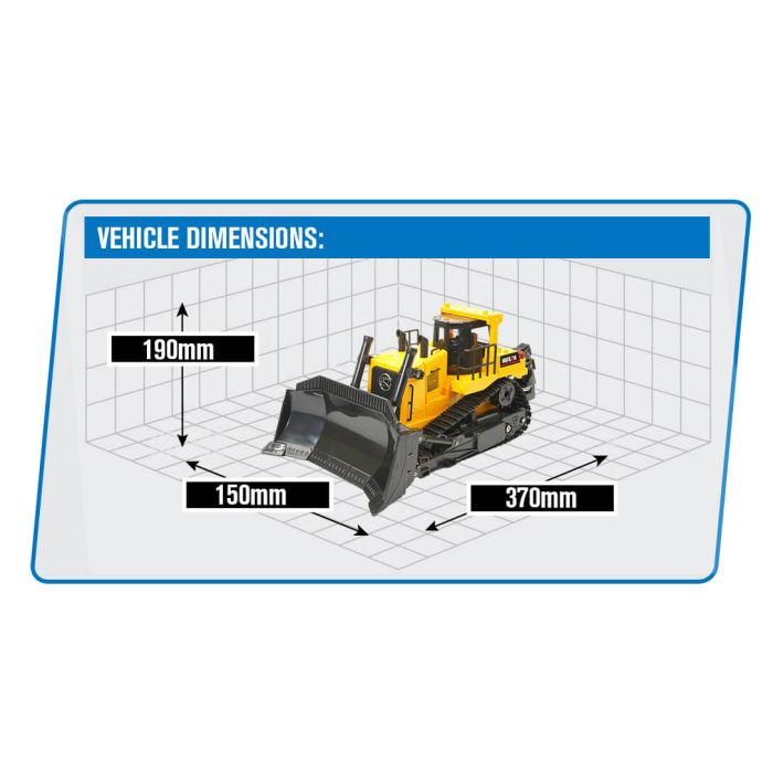 Huina 1:16 RC Model Bulldozer - Full 11 Channel Function with Ripper Digger