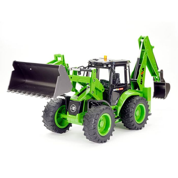 Huina 1/14 RC Backhoe Excavator Tractor w/Metal Bucket, Lights, Sound