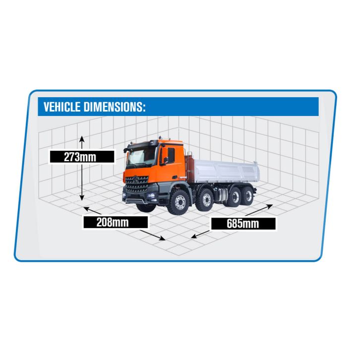 Huina K5701 1/14 Kabolite Dump Metal 8x8 RC Truck 2-Speed Orange