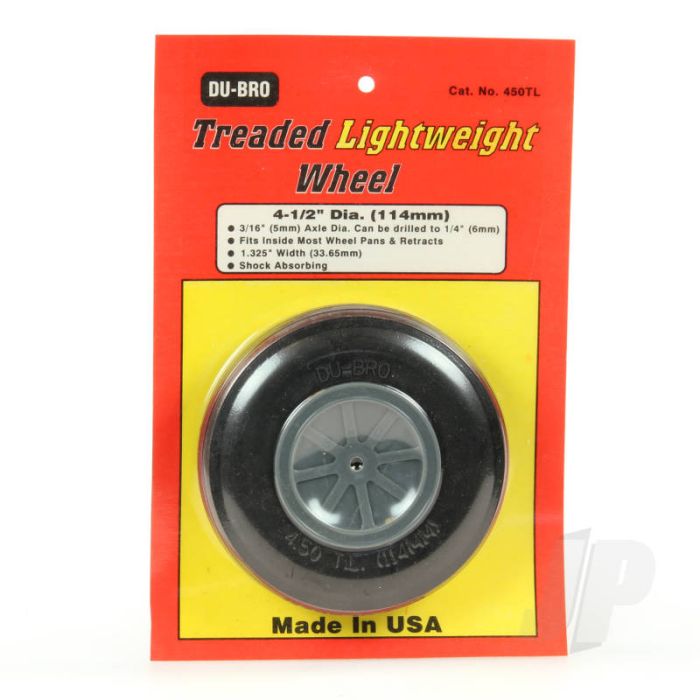 Dubro DB450TL 4.5" (114 mm) Treaded Lightweight Wheel For RC Model Aircraft