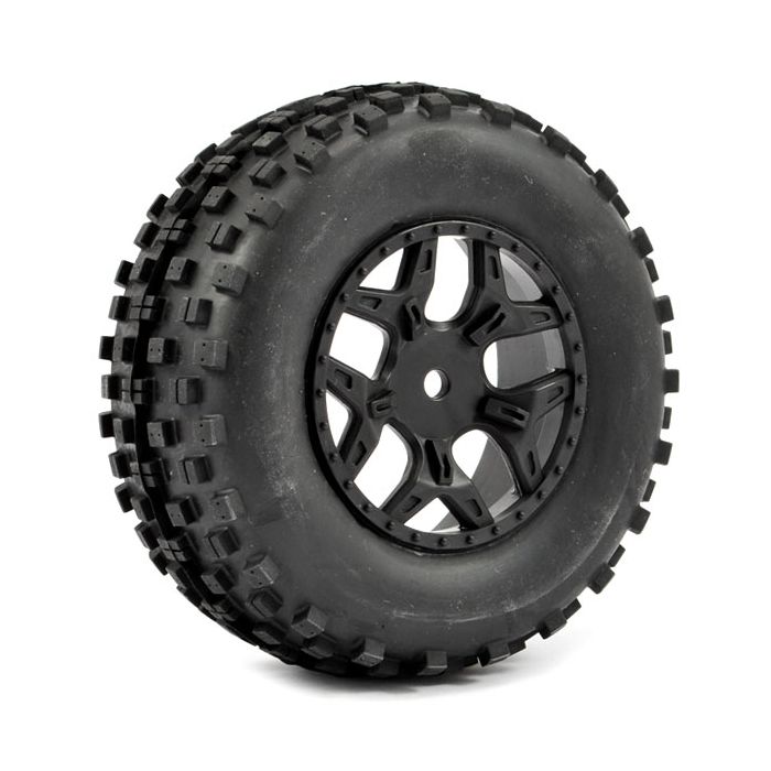 FASTRAX 1:10 SC ROCK BLOCK MTD 5-SPOKE BLACK (SLASH RR/BLITZ)