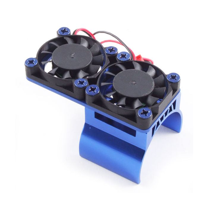 Fastrax Blue Aluminium Twin Fan Motor Heatsink Unit