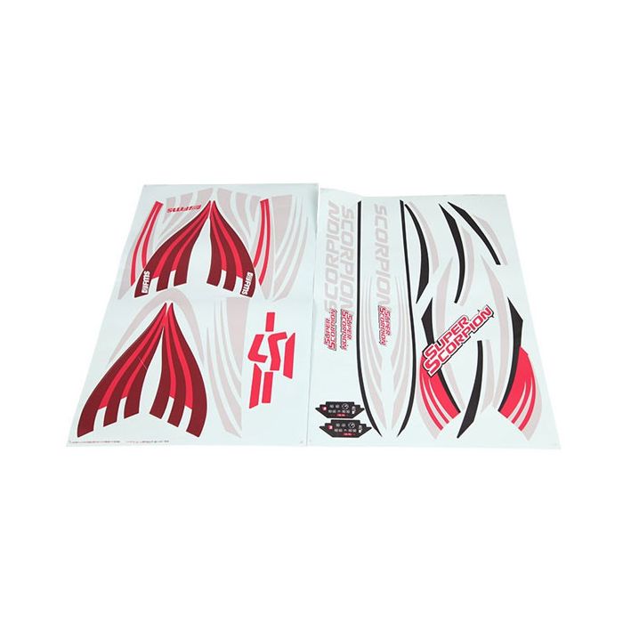 FMS 90mm Super Scorpion Stickers Red