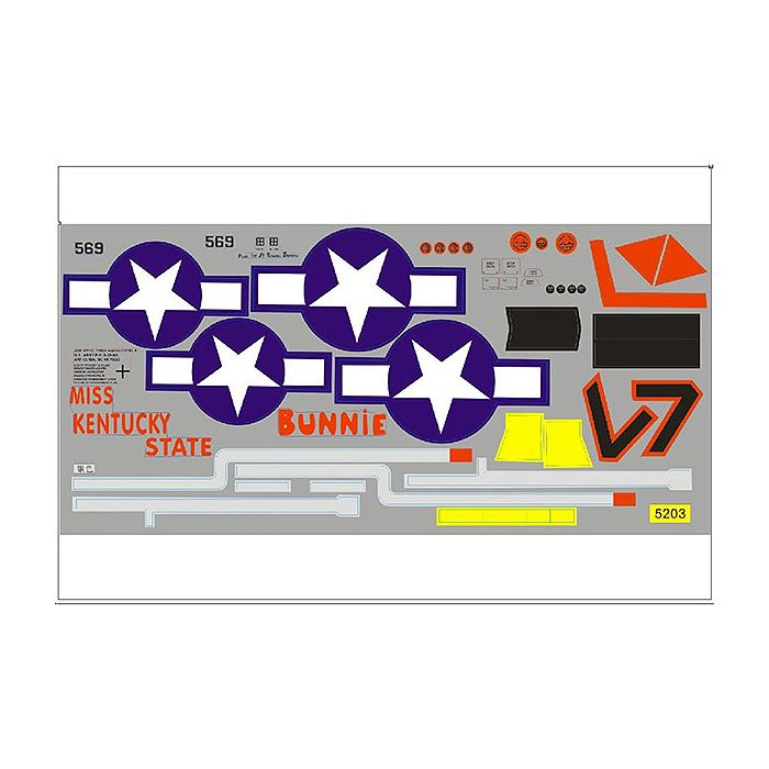 FMS 1700mm P51 Decals - Red Tail