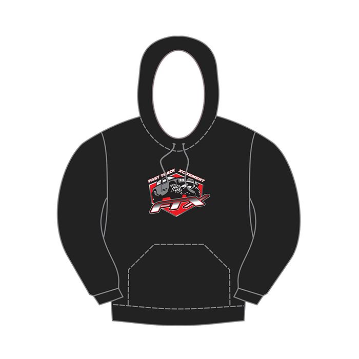 FTX Badge Logo Brand Pullover Hoodie Black - X Large