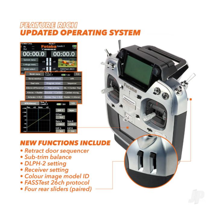 Futaba T26SZ 26-Channel Air Transmitter Radio w/ 3x R7214SB Rx