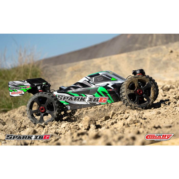 Corally Spark XB6 6S Brushless RC Basher Buggy Rolling Chassis - Green