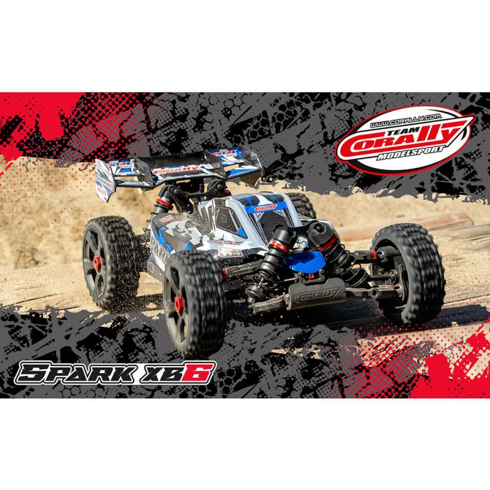 Corally Spark XB6 6S Brushless RC Basher Buggy Rolling Chassis - Blue
