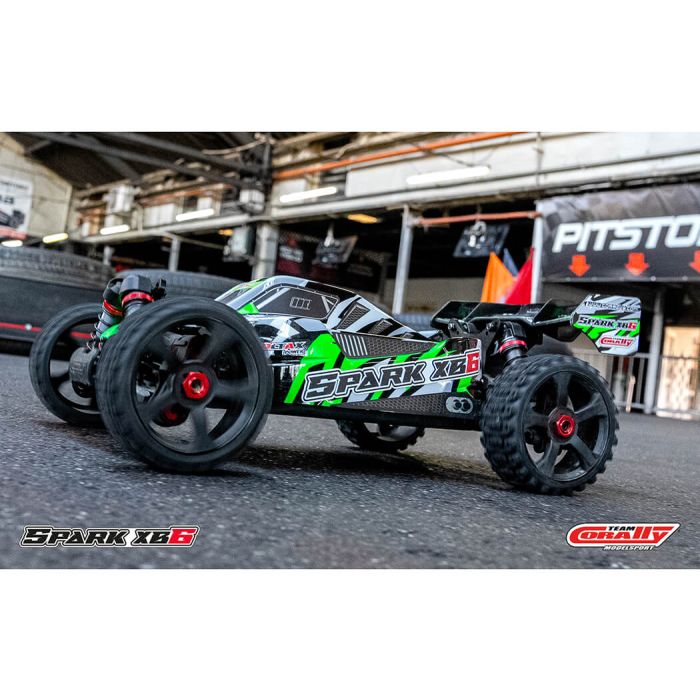 Corally Spark XB6 6S Brushless RC Basher Buggy Rolling Chassis - Green