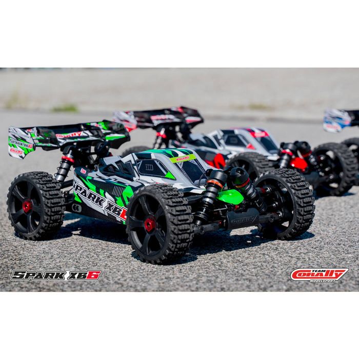 Corally Spark XB6 6S Brushless RC Basher Buggy Rolling Chassis - Green