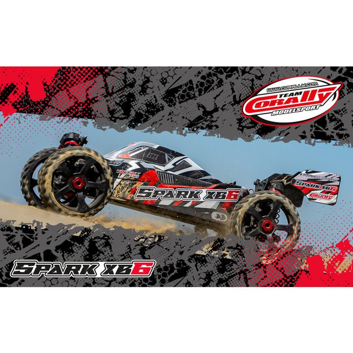 Corally Spark XB6 6S Brushless RC Basher Buggy Rolling Chassis - Red
