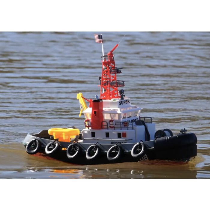 Henglong 1:50 Scale RC Tug Boat RTR with Working Water Cannon & More!