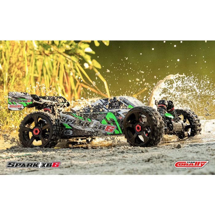 Corally Spark XB6 6S Brushless RC Basher Buggy Rolling Chassis - Green
