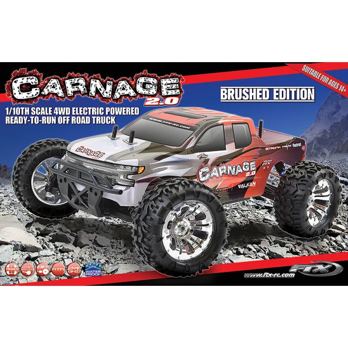 FTX 1:10 Carnage 2.0 Brushed RC Truck 4WD RTR – Red