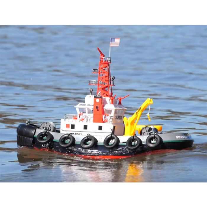 Henglong 1:50 Scale RC Tug Boat RTR with Working Water Cannon & More!