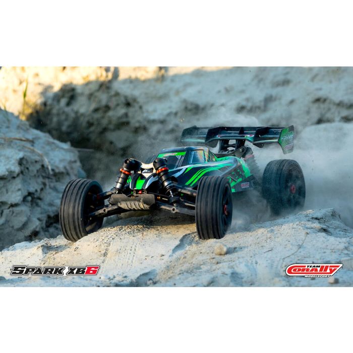 Corally Spark XB6 6S Brushless RC Basher Buggy Rolling Chassis - Green