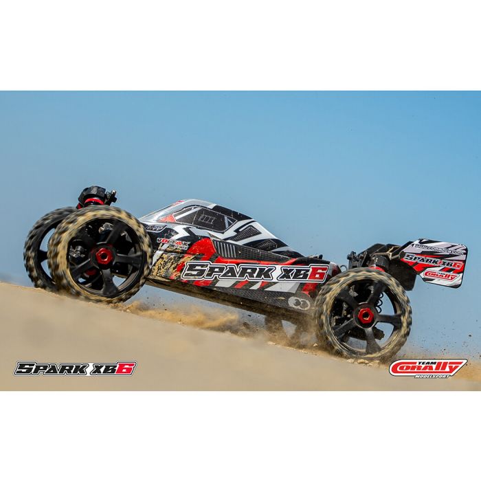Corally Spark XB6 6S Brushless RC Basher Buggy Rolling Chassis - Red