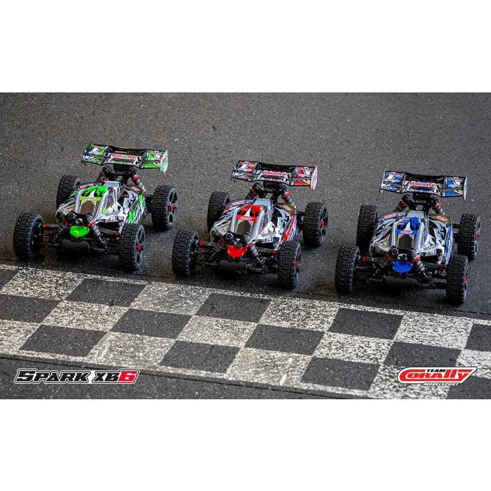 Corally Spark XB6 6S Brushless RC Basher Buggy Rolling Chassis - Blue