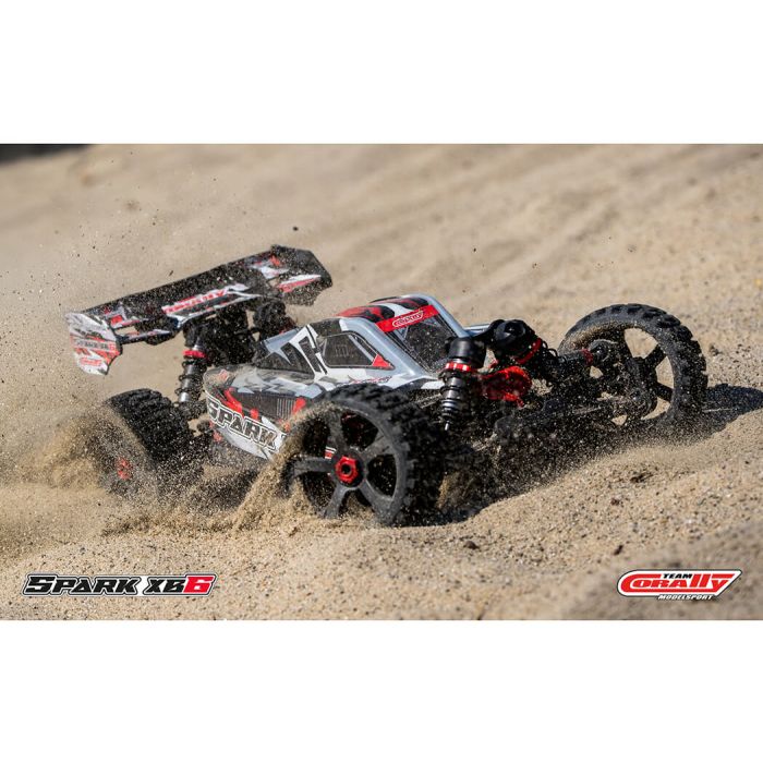 Corally Spark XB6 6S Brushless RC Basher Buggy Rolling Chassis - Red
